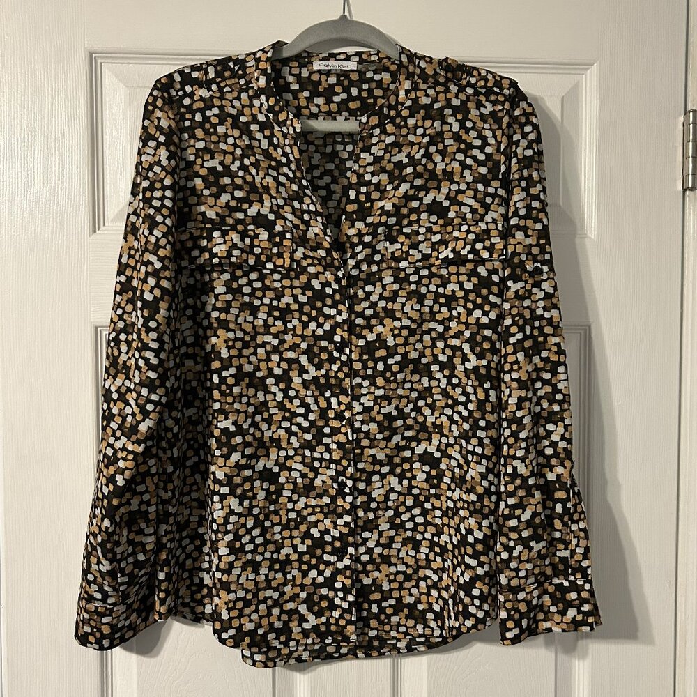 Women's, Calvin Klein, Button Up Blouse, Size Medium